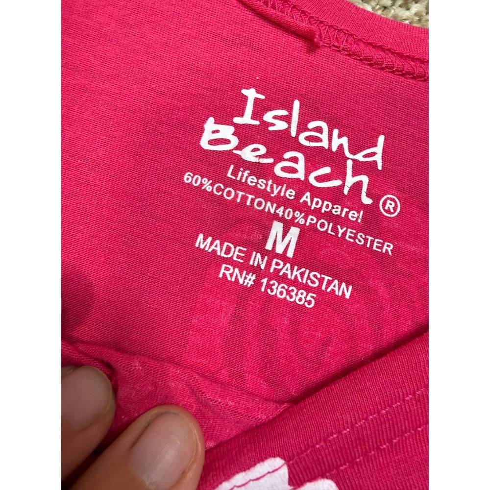 Island Beach Womens Pink Tribal Fish Print Sleeveless Shift Dress Pockets M - Picture 3 of 11